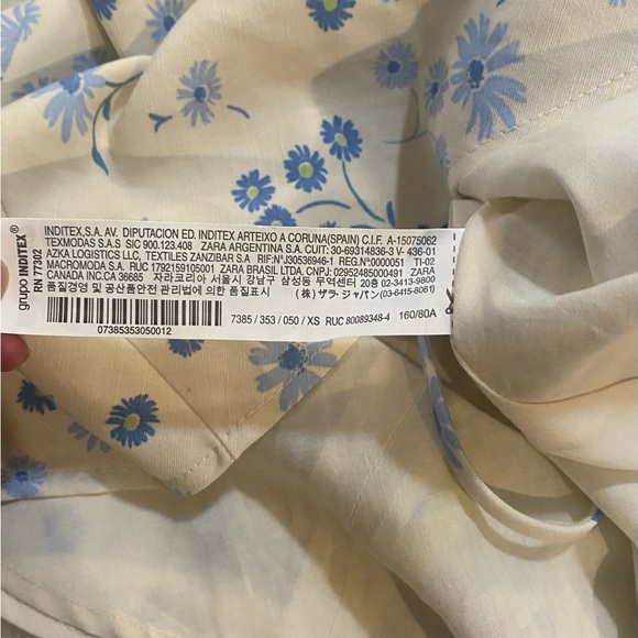 Zara NEW Multicolor Floral Linen Blend Adjustable Straps Mini Dress Size XS - Picture 10 of 13